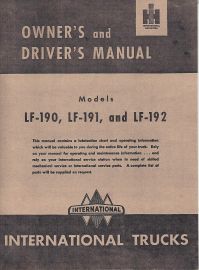 Owner's Manual for International LF-190, LF-191 & LF-192 Series Truck