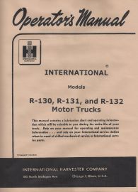 Operator's Manual for International R-130, R-131, R-132 Series Truck