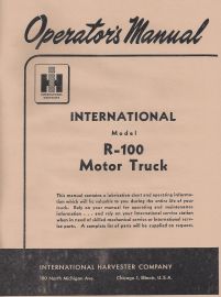 Operator's Manual for International Model R-100 Truck