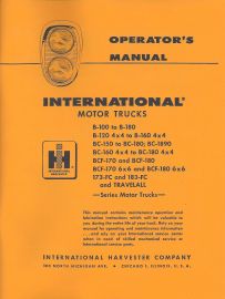 Operator's Manual for International B-100 to B-180 including BC, BCF and 4x4 Models