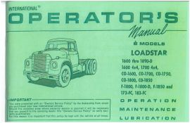 Operator's Manual for Loadstar 1600-1890-D, 1600 4x4, 1700 4x4, CO-1600, CO-1700, CO-1750 & More