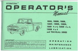 Operator's Manual for 1967 International Model 908B to 1500B Including 4X4 Pickup & Travelall