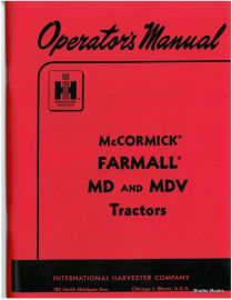 Operators Manual for McCormick Farmall MD and MDV Tractor