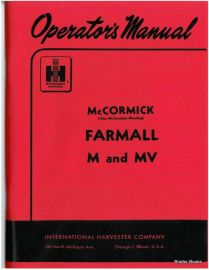 Operators Manual for McCormick Farmall M and MV Tractor