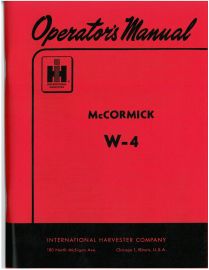 Operators Manual for McCormick W-4 Tractor