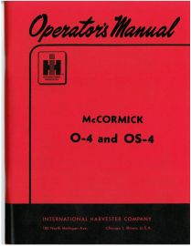 Operators Manual for McCormick O-4 and OS-4 Tractor