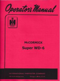 Operator's Manual for McCormick Super WD-6 Tractor