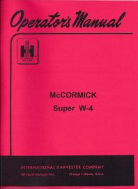 Operators Manual for McCormick Super W-4 Tractor