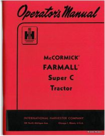 Operators Manual for McCormick Farmall Super C Tractor
