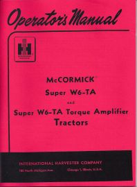Operators Manual for McCormick Super W6-TA Tractor