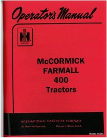 Operators Manual for McCormick Farmall 400 Tractors