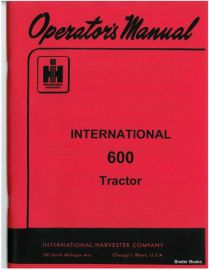 Operators Manual for International 600 Tractor