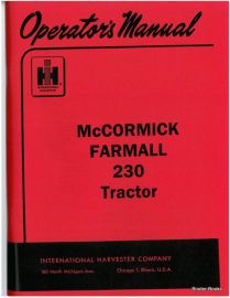 Operators Manual for McCormick Farmall 230 Tractor