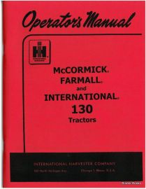 Operators Manual for McCormick Farmall & International 130 Tractors