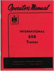 Operators Manual for International 650 Tractor