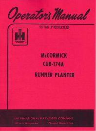Operator's Manual for McCormick Cub 174A Runner Planter
