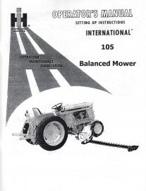 Operator's Manual for International No.105 Balanced Sickle Bar Mower