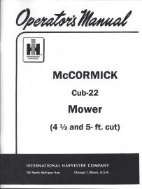 Operator's Manual for McCormick Cub-22 Mower