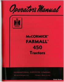 Operators Manual for McCormick Farmall 450 Gas Tractor