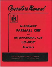 Operator's Manual for 1955-58 Cub Tractor