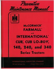 Preventive Maintenance Manual for McCormick Farmall and International Cub Tractors