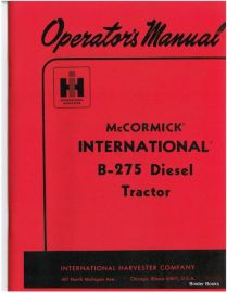 Operators Manual for McCormick International B-275 Tractor