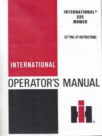 Operator's Manual for International No. 222 Mid-Mount Sickle Bar Mower