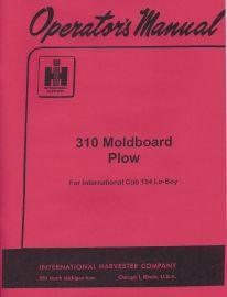 Operator's Manual for No. 310, One Bottom Moldboard Plow