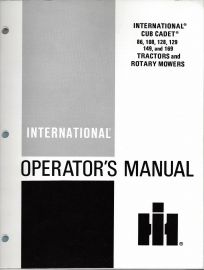 Operators Manual for International Cub Cadet 86, 108, 128, 129, 149 & 169 Tractors & Rotary Mowers