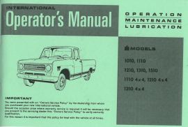 Operator's Manual for 1971 International Model 1010 to 1510 Pickup