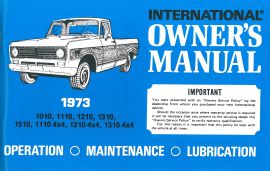 Owner's Manual for 1973 International Model 1010 to 1510 Pickup