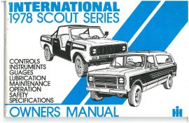 Owners Manual for 1978  Scout II, Traveler, Terra & SS II, Gas & Diesel, 4X2 and 4X4