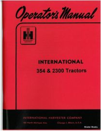 Operators Manual for International 354 & 2300 Series Tractor