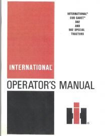 Operators Manual for International Cub Cadet 582 & 582 Special Tractors