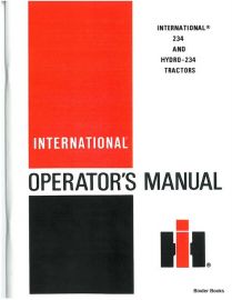 Operators Manual for International 234 and Hydro-234 Tractors