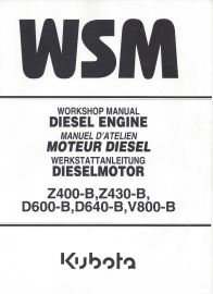 Kubota 3 Cylinder Diesel Engine Service Manual for Models Z400-B, Z430-B, D600-B, D640-B & V800-B