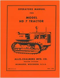 Operators Manual for Allis-Chalmers Model HD-7 Crawler Tractor