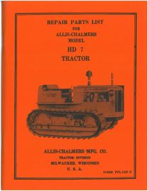 Repair Part List for Allis-Chalmers Model HD-7 Crawler Tractor