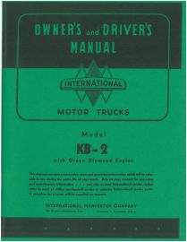 Owner's and Driver's Manual International KB-2 Truck