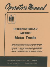 Operator's Manual for International Metro Series Truck