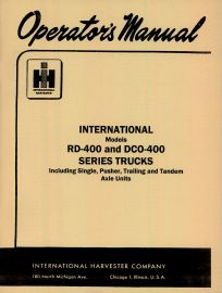 Operator's Manual for International 1957 Model RD-400 and DCO-400 Truck