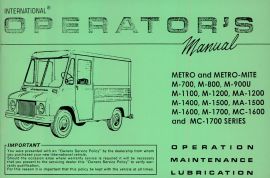 Operator's Manual for 1965 to 1971 Metro & Metro-Mite Models M700 to M1200