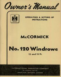 Owners Manual for McCormick No. 120 Trail Behind Windrower