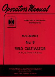 Operators Manual for McCormick No. 9 Field Cultivator