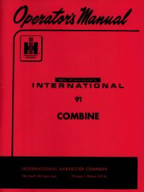 Operators Manual for McCormick International No. 91 Self Propelled Combine