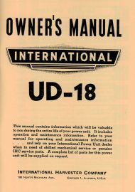 Owners Manual for International Model UD-18 Power Unit