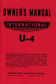 Owners Manual for International Model U-4 Power Unit