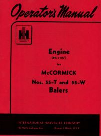 Engine Operators Manual for McCormick No. 55-T & 55-W Baler