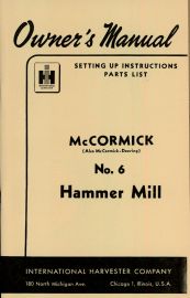 Owners Manual for McCormick No. 6 Hammer Mill