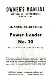 Owners Manual for McCormick-Deering No. 30 Power Loader